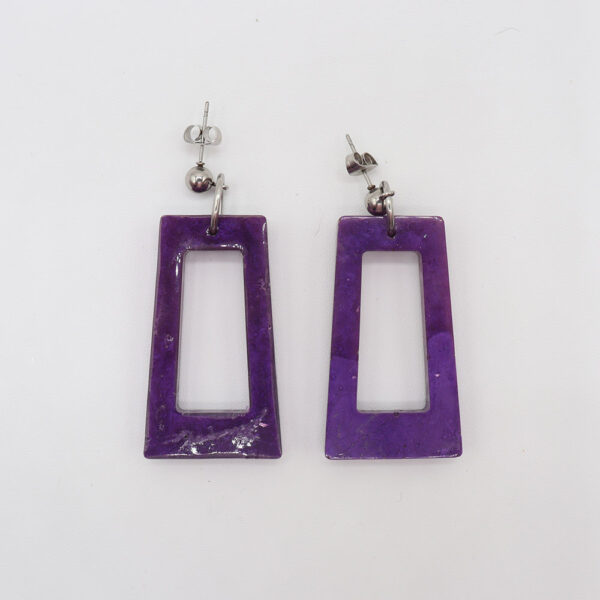 Pendientes de resina con forma de trapecio hueco