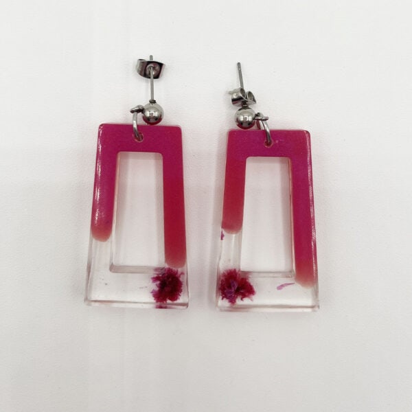 Pendientes de resina con forma de trapecio hueco - Imagen 3