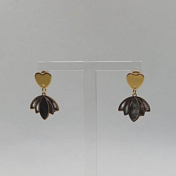 Pendientes de Acero Dorado con Cierre de Tornillo – Elegancia Minimalista de 2 cm - Imagen 2