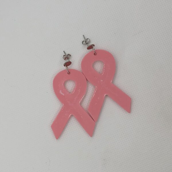 Pendientes lazo conmemorativo de acero y resina