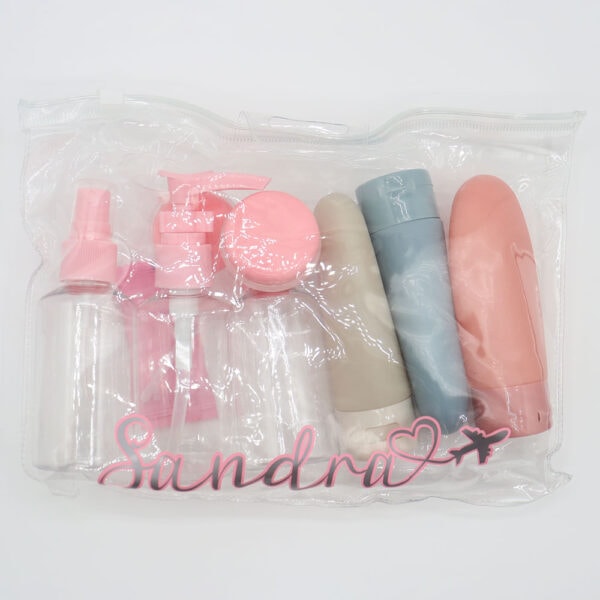 Neceser con botes de viaje personalizado