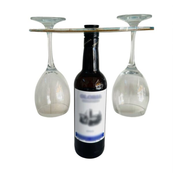 Soporte de copas y botella marino de resina - Imagen 2